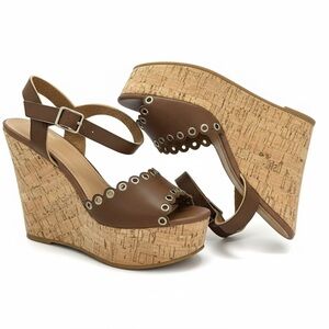 29# Bakers Brown Sandals with Gold Eyelets